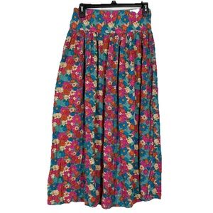 Natural Life Skirt M Floral Knee Pull On Rayon Boho Indie Retro Coachella Hippie